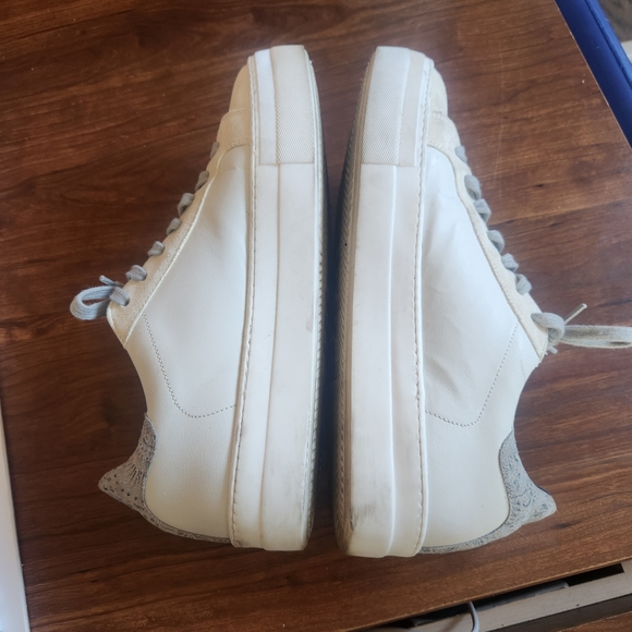 P448 Thea Platform Sneakers  White Suede Silver Size 40 Size 9 - Picture 8 of 10